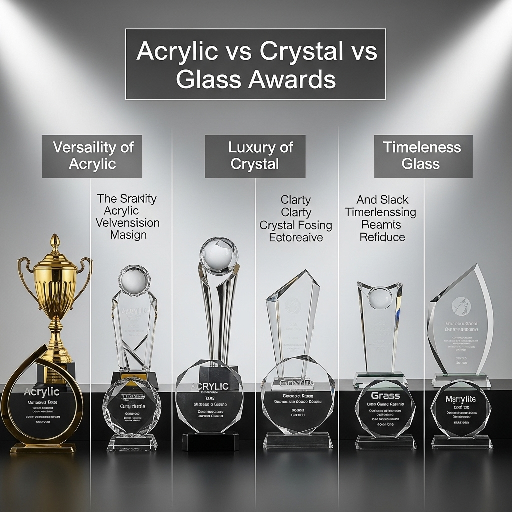 acrylic vs crystal vs glass awards